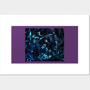 Dark blue flowers Posters and Art